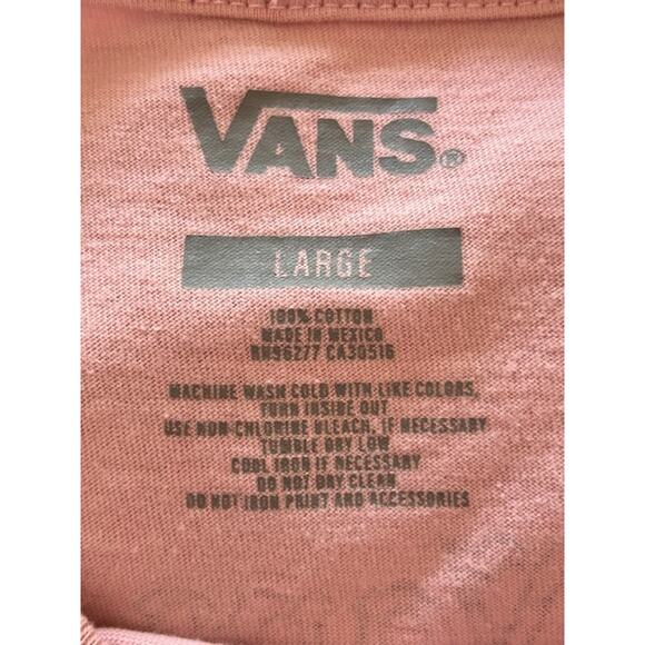 Vans Unisex Long Sleeve Graphic Tee Pink Butterfly Skull Roses Size Large - Picture 6 of 7